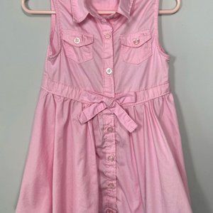 DKNY Pink Little Girls Chambray Sleeveless Dress - Size 2T